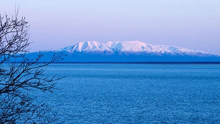 View of Mount Susitna near Anchorage Alaska.